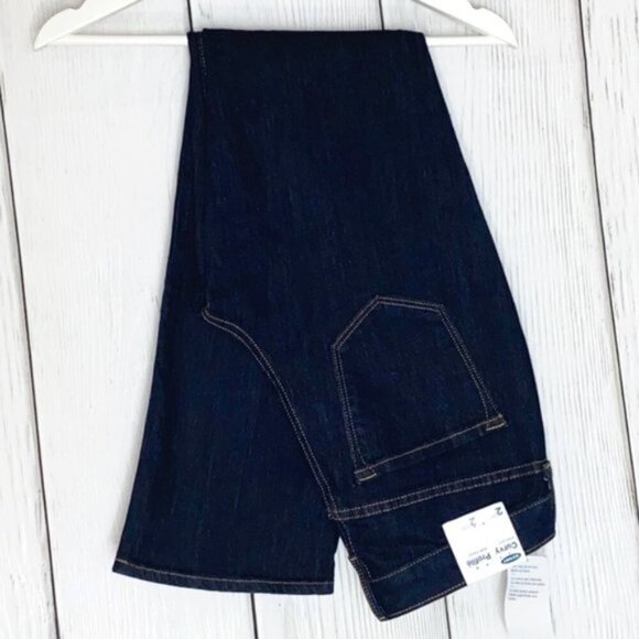 Old Navy Curvy Boot Cut Dark Blue Jeans - Picture 2 of 4